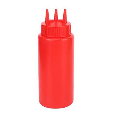 Imagem de Garrafa Squeeze de 16 Onças Com 3 Furos, Design Ergonômico Antiderrapante de Plástico Premium para Distribuição de Líquidos, Molho de Soja, Ketchup, Molho para Salada, ótimo