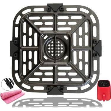 Imagem de QLRGNE Bandeja de fritadeira a ar de 2 litros para mini fritadeiras de ar instantes de 2 litros, fritadeira a ar atualizada, grelha, grelha, grelha, prateleira, grade para fritadeira a ar instantânea,