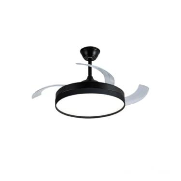 Imagem de Ventilador De Teto Led Pás Retrátil Controle Remoto Bivolt Estrutura Preto Pás Transparente Diâmetro 52 cm Frequência 60 Material das pás Plástico Quantidade de pás 4 127V/220V