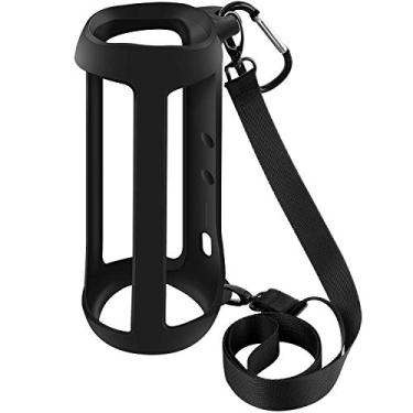 Imagem de Capa de silicone para alto-falante Bluetooth JBL FLIP 5 impermeável, portátil, capa de borracha de pele macia, bolsa de armazenamento para viagem com alça de ombro e mosquetão