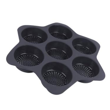 Imagem de Pão de Hambúrguer de Silicone, Assadeira Antiaderente de 7 Cavidades Com Máquina de Lavar Louça de Alto Calor, Flexível para Fácil Armazenamento para Hambúrgueres, Bolos, (GRAY)