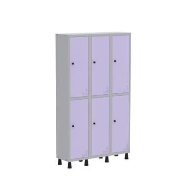 Imagem de Roupeiro Aco Light 3v 06 Portas Gr303/6 Cinza/Lilás