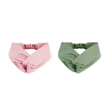Imagem de Faixa de Cabelo Bandana Rosa Verde Chef Cozinha Spa 2un - CASACHA