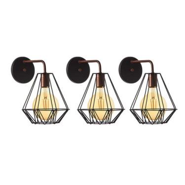 Imagem de Kit 3 Arandelas Interno Aramado Cristal 24cm Decorações - IDEALLUME, P