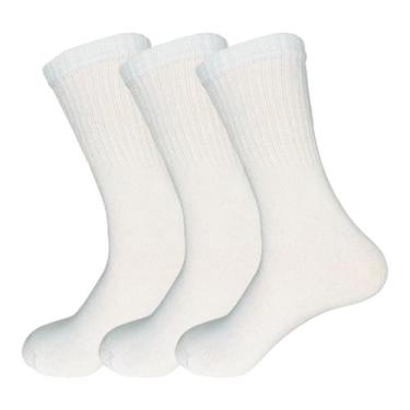 Imagem de Kit 3 Pares de Meias Compramais Cano Médio Algodão Sortidas - QLC SPOR