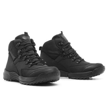 Imagem de Bota Adventure Acero Couro Masculino Cadarço Cano Curto, Preto, 39