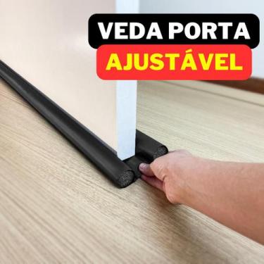 Imagem de Veda Porta Pó Rolinho 100cm Protetor Impermeável Ajustável Vedação Sem
