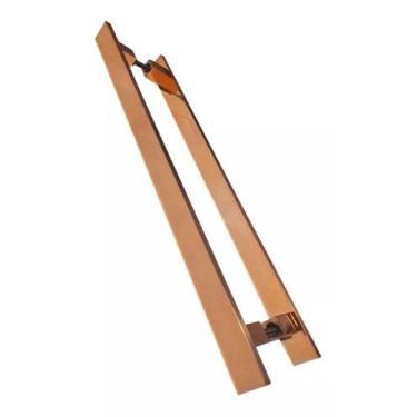 Imagem de Puxador Porta Pivotante Inox Rose/ Cobre Reto Italy - 40 Cm - Bruno Ac