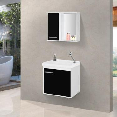 Imagem de Gabinete Suspenso para Banheiro com Cuba e Espelheira 45cm Arts - CASA