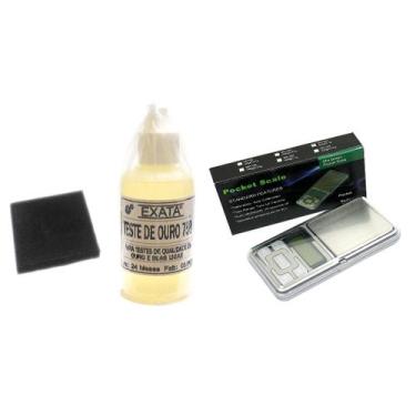 Imagem de Kit Test Ouro - Pedra De Toque + Ácido 18k + Balança 500g - EXATA