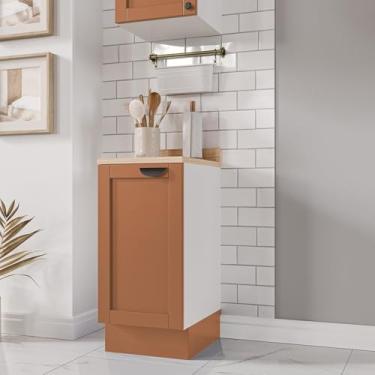 Imagem de Balcão 1 Porta 40cm com Tampo Arizona Cabecasa Madeiramadeira Branco/Terracota