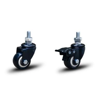 Imagem de Kit 4 Rodizio 50mm Girat. Rosca Rolamento(2 C/ Freio +2 Sem) - COLSON