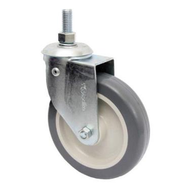 Imagem de (4pçs) Rodizio Girat. Rosca Parafuso 5pol. R512 Bp Pvc Anti Risco 75kg