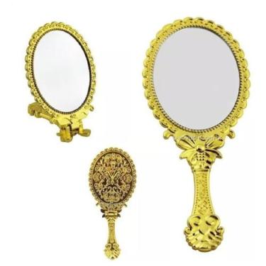 Imagem de 6x Espelhos De Mão Dobrável Dourado Para Festa - PL