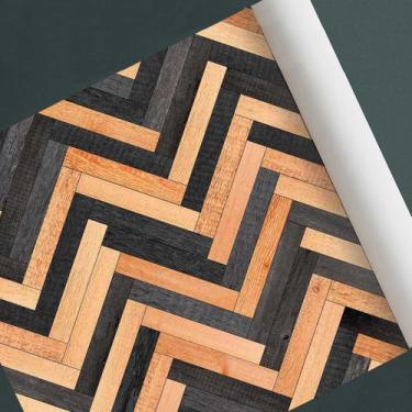 Imagem de Papel de parede Madeira Taco Industrial adesivo vinílico Modelo 083 - 