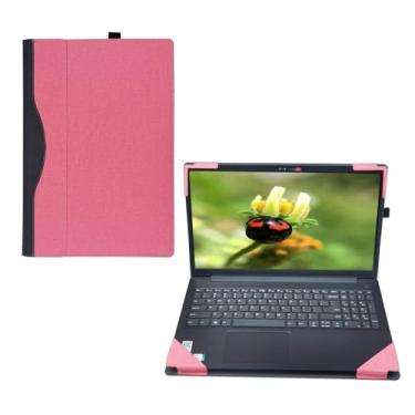 Imagem de XJchen Capa para laptop compatível com Dell Inspiron 15 3511 3515 3520 3525 Vostro 15 3515 capa protetora para notebook bolsa removível com suporte para caneta (rosa)