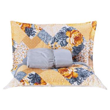 Imagem de Jogo de Cama Lençol Annecy Patchwork Cinza Casal Queen 03 Peças - Perc