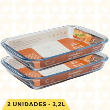 Imagem de Assadeira Medio De Vidro Retangular 2,2L Assados 2 Unidades - CasaVita