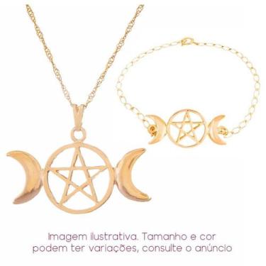 Imagem de Kit Triluna Colar + Pulseira Deusa Tríplice - Sunshine Cristais, Doura