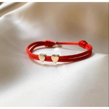 Imagem de Pulseira Dois Coração - Banhado em Ouro 18k - Puro Charme Joias, 1