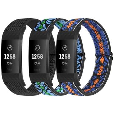 Imagem de Puhuite Pulseiras de substituição compatíveis com Fitbit Charge 2 para mulheres e homens, edição clássica e especial ajustáveis de nylon elástico para Fitbit Charge 2