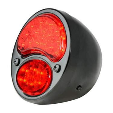 Imagem de KNS Accessories KA0048 12V LED luz traseira para Ford modelo A, Hot Rods, motocicletas, caixa preta Duolamp, lente LED vermelha de alta potência e luz de licença, para o lado esquerdo, vendido cada