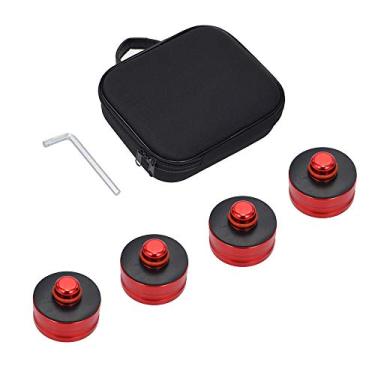 Imagem de Qook Adaptador de alumínio Jack Lift Pad para Tesla Model 3 com bolsa - Veículo de elevação segura - Protege o macaco do carro de danificar a bateria Tesla (vermelha)