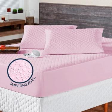 Imagem de Kit Capa Impermeável para Colchão Casal Padrão + 02 Protetor Impermeáv