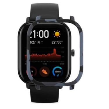 Imagem de Case Bumper Nsmart para proteção do smartwatch GTS, Cinza camuflada