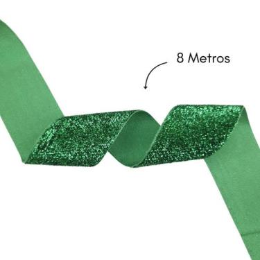 Imagem de Fita Lurex Esponjada Glitter Kit Natal 8m 38mm Escolha Cor - DEZdeDEZ,
