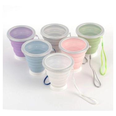 Imagem de 10 Copo Silicone Dobrável Reutilizável Ecológico 320ml - oem, Verde