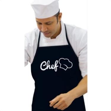 Imagem de Avental Para Cozinha Multiuso Impermeável - Vida Pratika, Preto Chef