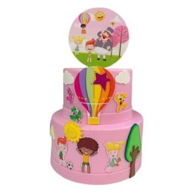 Imagem de Bolo Fake Mundo Bita Rosa - Catavento Festa dos Sonhos