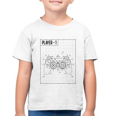 Imagem de Camiseta Algodão Infantil Player 1 Controle Joystick - Foca na Moda, B