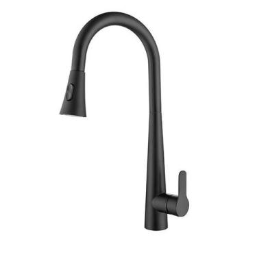 Imagem de Torneira Cozinha Preto Fosco Extensível Gourmet Misturador 2308PF - GO
