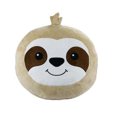 Imagem de Almofada Rosto Animais Diversos Pelúcia - Fofy Toys, Bicho preguiça
