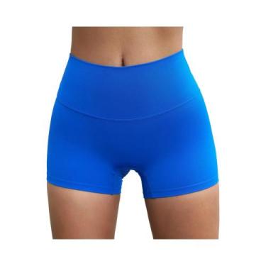 Imagem de Shorts de Yoga Feminino - Compressão, Cor Sólida, Confortável e Sexy, 