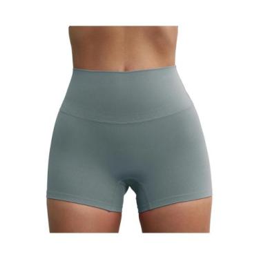 Imagem de Shorts de Yoga Feminino - Compressão, Cor Sólida, Confortável e Sexy, 