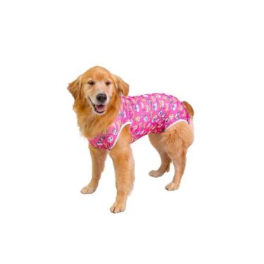 Imagem de Roupa Pós Cirúrgica Para Cachorro UV Fêmea Rosa Cachorrinhos - LUVY PE