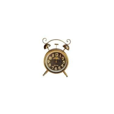 Imagem de Relogio Analogico de Mesa Dourado Despertador Antigo Formosa - LUXdeco