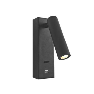 Imagem de Arandela Led De Cabeceira 3w Para Leitura Com Usb Bet68 - Acende a Luz