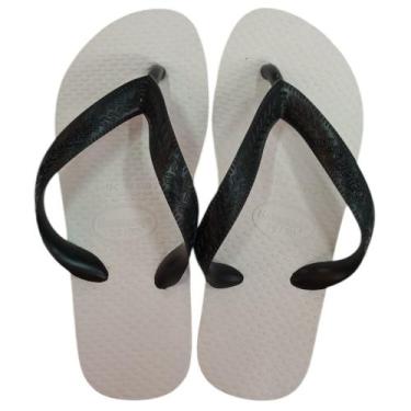 Imagem de Chinelo Infantil Havaianas Tradicional, Preto, Branco, 29/30