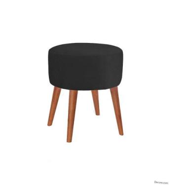 Imagem de Puff Puf Banqueta Magnus Suede Preto 4 Pés Palito - Decore.Com