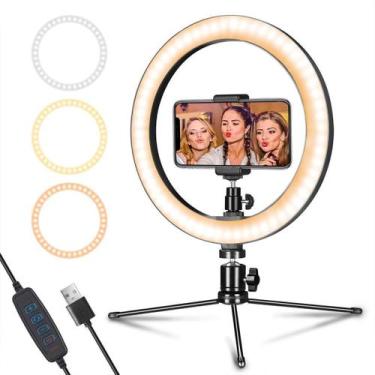 Imagem de Kit Youtuber Microfone Ring Light 26Cm Iluminador Mini Tripé - Leffa S