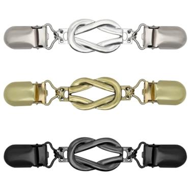 Imagem de ROPAKED Clipes de suéter com 3 peças, clipes de apertar, vintage, clipes de vestido vintage, xaile elástico, cardigã, presilhas de colarinho, ajuste para vestido, clipe apertado, calça, prendedor de
