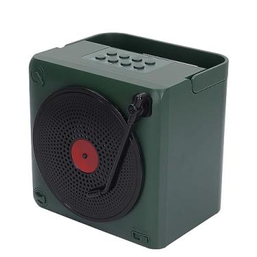 Imagem de Alto-falante, Bateria de Longa Duração, Ampla Compatibilidade, Máquina de karaokê retrô Fácil de Usar Com Microfone Duplo para Casa, Interior e Exterior (Verde)