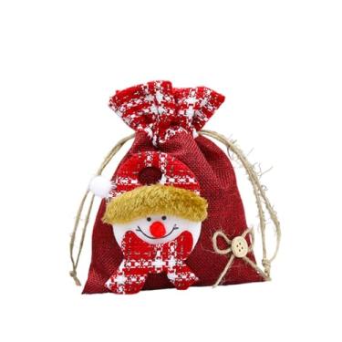 Imagem de Amagogo Natal Cordão Presente Saco Tratar Bolsa Saco Vermelho Embalagem Doces Doce Goodie Embrulho para Suprimentos Crianças Inverno Goody, S Snowman