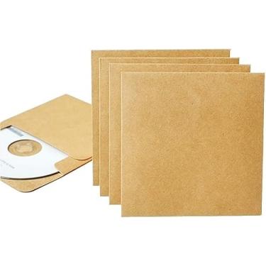 Imagem de 25 peças de papel kraft marrom retrô para CD DVD, envelopes, estojos de armazenamento de papelão, capas de DVD, envelopes de CD, armazenamento de mídia, TV e móveis de mídia