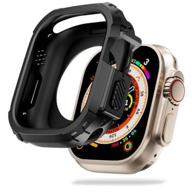 Imagem de BOTOMALL Compatível com Apple Watch Ultra 3 (2025)/Ultra 2 (2024)/Ultra 1 49 mm, capa protetora de TPU resistente à prova de choque flexível de grau militar para iWatch masculino e feminino