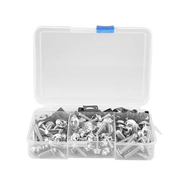 Imagem de Parafusos de Motocicleta Kit de Alumínio Parafuso de Carenagem M5 M6 Universal para Motos Esportivas (Prata)